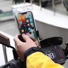 1pc Cycling Waterproof Phone Bag, Waterproof Phone Protective Case Designed For Cyclists, Touch Screen Water-Resistant Phone Pouch For Riding - Clear - View 3