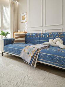 1 件雪尼尔波西米亚风格防猫抓沙发垫套，1/2/3/4 座沙发套靠背扶手防滑套，防滑，适合所有季节