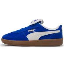Puma 男女通用低帮运动鞋，Palermo PREMIUM 麂皮轻便耐穿低帮滑板鞋，复古休闲鞋，情侣鞋，402350-01 - 藍色-白色 - 查看 4