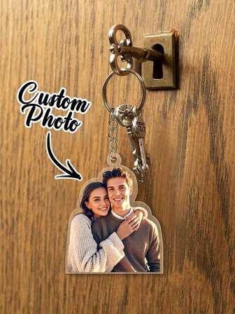 1pc Customized Acrylic Key Chain Pendant, Customized Photo Content, Suitable For Car Keys, Backpack Hanging, Suitable For Couples, Friends, Pets, Double-Sided Effect, Special Shaped Effect Based On Photo, Great Gift For Valentine's Day