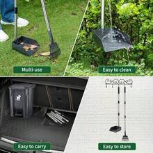 Biubiucat Dog Pooper Scooper Dog Poop Trash Can Set With Removable Inner Bucket Long Handle Rake 150 Waste Bags Easy Pick Up Poop Scooper 20L Dog Poop Trash Bin For Small Large Dog Families - As Pic - View 3