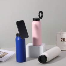 750ml Magnetic Phone Holder Vacuum Tumbler With Straw | 304 Stainless Steel Insulated Water Bottle 24H Cold/12H Hot | 4 Colors Leakproof Cup For Gym, Travel, Outdoor | Universal Mount For Phone/IPad, Selfie Vlog, Dishwasher Safe