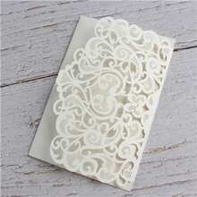 10 件/套个性化婚礼请柬口袋，附 2 张 RSVP 卡，第三折叠贺卡，适用于婚礼派对生日派对用品礼品（粉色、金色、酒红色、米色、白色） - 10個/套 - 查看 15