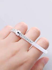1pc Ring Size Measure Tool, US/UK Size Conversion Ring Sizer, PU Ring Measurement Gauge - Multicolor - View 4