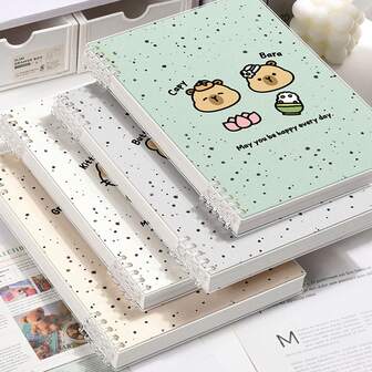 A5/B5 笔记本/日记本，水豚主题，60 张，活页记事本，优质厚纸，非常适合学校、办公室和家庭，返校