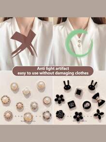 50 buc cataramă anti-reflexie aleatorie Super Value, cataramă ascunsă de înaltă calitate, cataramă broșă, guler mic parfumat, buton fix, detașabil și reglabil, cataramă feminină (fără cutie sau carton) școală
