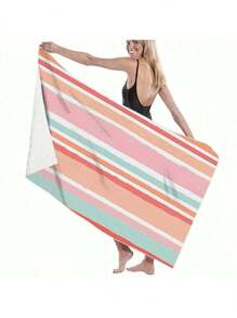 1pc Extra Large Beach Towel, Oversized, Super Absorbent, Beach Bath Towel, Microfiber Beach Blanket, 59"X29", Essential For Summer, Suitable For, Men, Girl, Girls, Windproof, UV Protection, Beach, Party, Drying Travel, Camping, Beach Accessories, Perfect Gift For Vacation, Girl Valentine Gift Birthday Boyfriend Girlfriend Holiday Bathroom Decor Beach Essentials