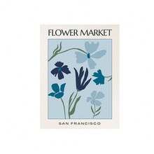 1/3 件植物花卉抽象蓝色马蒂斯墙面艺术印刷帆布画北欧海报墙画客厅家居装饰简约客厅装饰，展览海报可选框架 - 彩色 - 查看 19