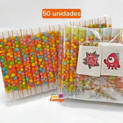 Tubetes Frutitos Com Tatuagem Com 50 unidades - Letti