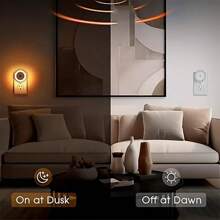 1pc Led Night Light With Dusk-To-Dawn Sensor, Energy Saving, Suitable For Bathroom, Bedroom, Kitchen, Hallway