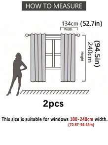 1pc Mint Green Blackout Curtain For Bedroom, Work & Study