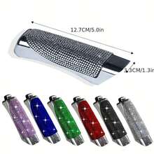 [1pc Bling Crystal Handbrake Cover] Car Handbrake Cover, Bling Crystal Rhinestone Dedicated Side Brake Protective Cover, Car Accessories