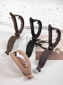 1/4pcs Matte Simple Banana Shape Hair Clips, Elegant All-Match Versatile Daily & Casual Gathering Hair Accessories