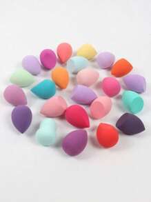 20 Cosmetic Sponge Sets, Random Colour And Shape Cosmetic Sponges, Including Foundation Mixed Beauty Sponges For Liquid, Cream And Powder Applications, Multi-Color Powder Bubbles, And Latex-Free Dry And Wet Dual-Use Cosmetic Sponges And Foundation Creams For All Skin Types, Easy To Carry, Simple And Beautiful.