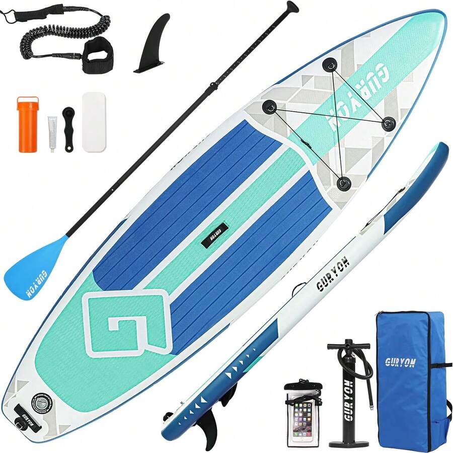 Paddle Board, Inflatable Stand Up Paddle Board Ultra-Light ISUP 10'x 30" X 6" Paddle Board With Adjustable Paddle, Hand Pump, Leash, Repair Kit, Waterproof Phone Case, Paddle Board For Adults