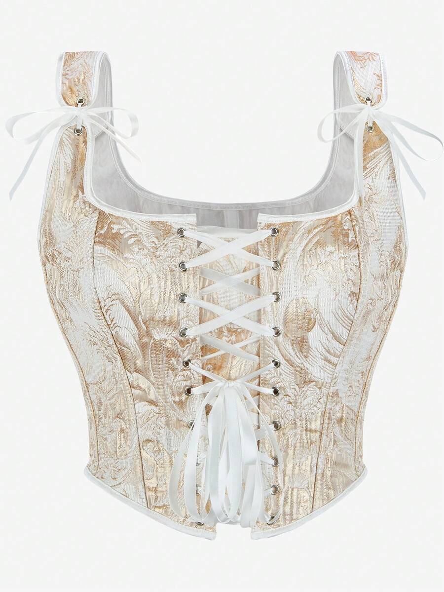 朋克风格金属紧身胸衣上衣，女士塑身衣上衣吊带紧身胸衣短款背心，适合表演、服装、休闲装