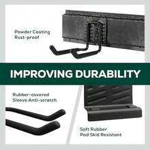 VICHTOP Wandhalterung für Garage Garten 122 cm Wandmontage Aufbewahrungssystem mit 7 Schichten max. 200 kg verstellbare Metallhaken Geschenk für Zuhause - Schwarz1 - Übersicht 4