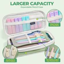 Nicpro 39 Pcs Aesthetic School Supplies With Big Capacity Pen Case, 12 Colors Chisel Tip Cute Highlighters, 5 Quick Dry Retractable Black Ink Pens, 6 Pastel Mechanical Pencil 0.5 & 0.7 Mm