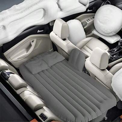 Colchón Hinchable, colchón hichable de aire, colchón hichable, 2 Almohadas, bomba de aire, Disponible en Negro, Beige, Gris y Azul, para camping, casa, automóviles, SUV, etc.