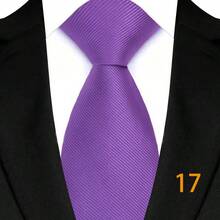 GOADAFOO 时尚 8CM 男士领带紫色条纹花卉格子圆点领带男士新郎提花编织领带适合商务婚礼派对