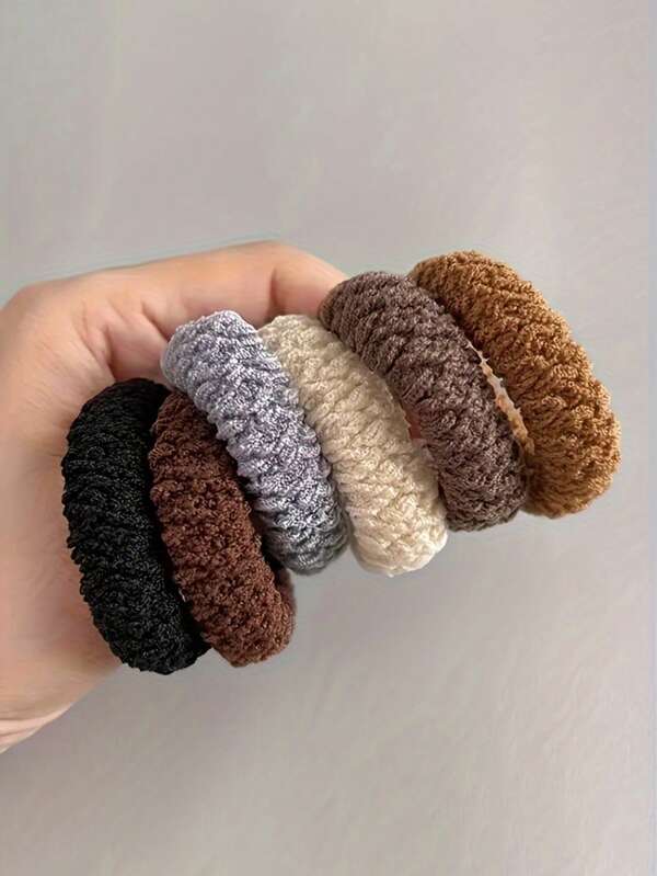 Elegant Sweet Solid Color Hair Scrunchies Set, High Elasticity Thick Headbands, Suitable For Women - Soft And Non-Tight Hairstyles, Fit For Adults, Multiple Colors Available, Suitable For Daily Commute, Party, Holiday Gift