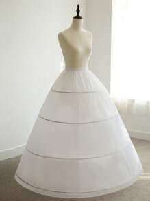 4 Steel Hoops Crinoline Petticoat, Bridal Wedding Dress Slip, Adjustable Lolita Princess Skirt Underskirt Fall Clothes For Women