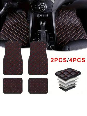 4pcs Car Floor Mats, Front & Rear Anti-Slip Carpet Liners, Full Set All-Weather Protective Mats For Sedan, SUV, Truck, Universal Fit