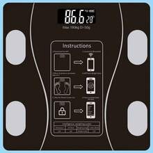 1pc Intelligent Digital Weight And Fat Scale, Bathroom Smart Weighing Machine, Body Fat Scale, Body Composition Analyzer With Smartphone Application - màu đen - Xem 4