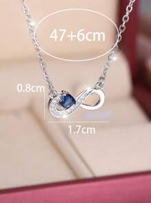 1pc Elegant & Unique Infinity Symbol & Heart Shaped Abalone Pendant Necklace, Gift For Lover, Birthday Or Holiday