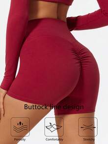 1 Piece Hip Lifting High Waist Yoga Shorts Outdoor Running Exercise Fitness Pants Gym Workout Pilates Cycling Shorts