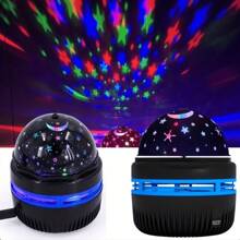 1pc USB Powered Starry Sky And Ocean Wave Projector - 7 Color Modes, USB Powered Night Light With 7 Pattern Options, Suitable For Bedroom, Game Room, Home Theater Decor - An Ideal Gift For Weddings, Loved Ones