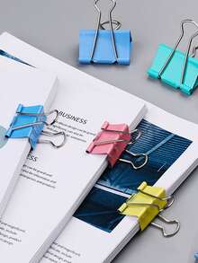 60 piezas de clips de sujeción de metal de colores mixtos de 15mm, tamaño pequeño, ideales para la oficina, regalo de maestro, clips de cocina, estudiantes y colección divertida de papelería. - Multicolor - Ver 6