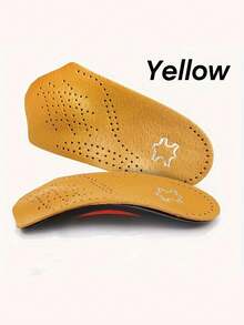 1 双男女通用 3/4 足弓支撑减震鞋垫，带内侧纵向足弓支撑 - 黃色 - 查看 3