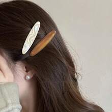 Simple Acetate Hair Clip Side Pins Tortoiseshell Colored Bars Oval Shape Geometric Hairpin Women's Hair Accessories