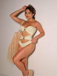 Body Maiô Feminino Praia Engana Mamae Liso Estrela Forrado - Branco - Visão 3