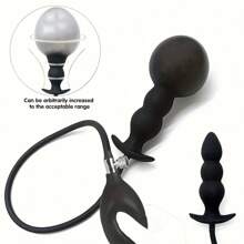 1 PC  Butt Plug Silicone Inflatable Plugs Adult  Toys & Games For Couples Small Buttplug With A Pulling Bead And Balloon Pump For Men, Women  Trainer