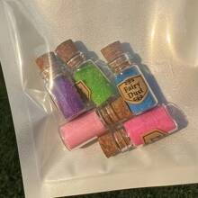 5pcs Miniature Fairy Sparkle Bottles - Colorful Glitter Filled Mini Glass Bottles With Cork Stoppers, Suitable For Birthday, Graduation, Wedding, Birthday Party