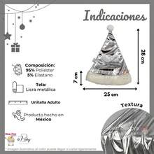 Metallic Christmas Santa Claus Hat 2 Pcs - Silver - View 3