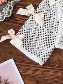 3 件套女婴服装：蝴蝶结网眼上衣、吊带背心和百褶迷你裙，适合小女孩的优雅时尚套装 - 卡其色 - 查看 5