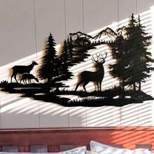 1pc, Explosions Selling Metal Crafts Home Decoration Wrought Iron Wall Decoration Art Deer Forest Modern Minimalist Decorations