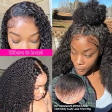 Kinky Curly Human Hair Wig 13x4 HD Lace Frontal Wigs 200% Density 8-40 Inch Short Long Jerry Curly Lace Front Wigs Glueless Wig Pre Plucked With Baby Hair Brazilian Virgin Human Hair For Women
