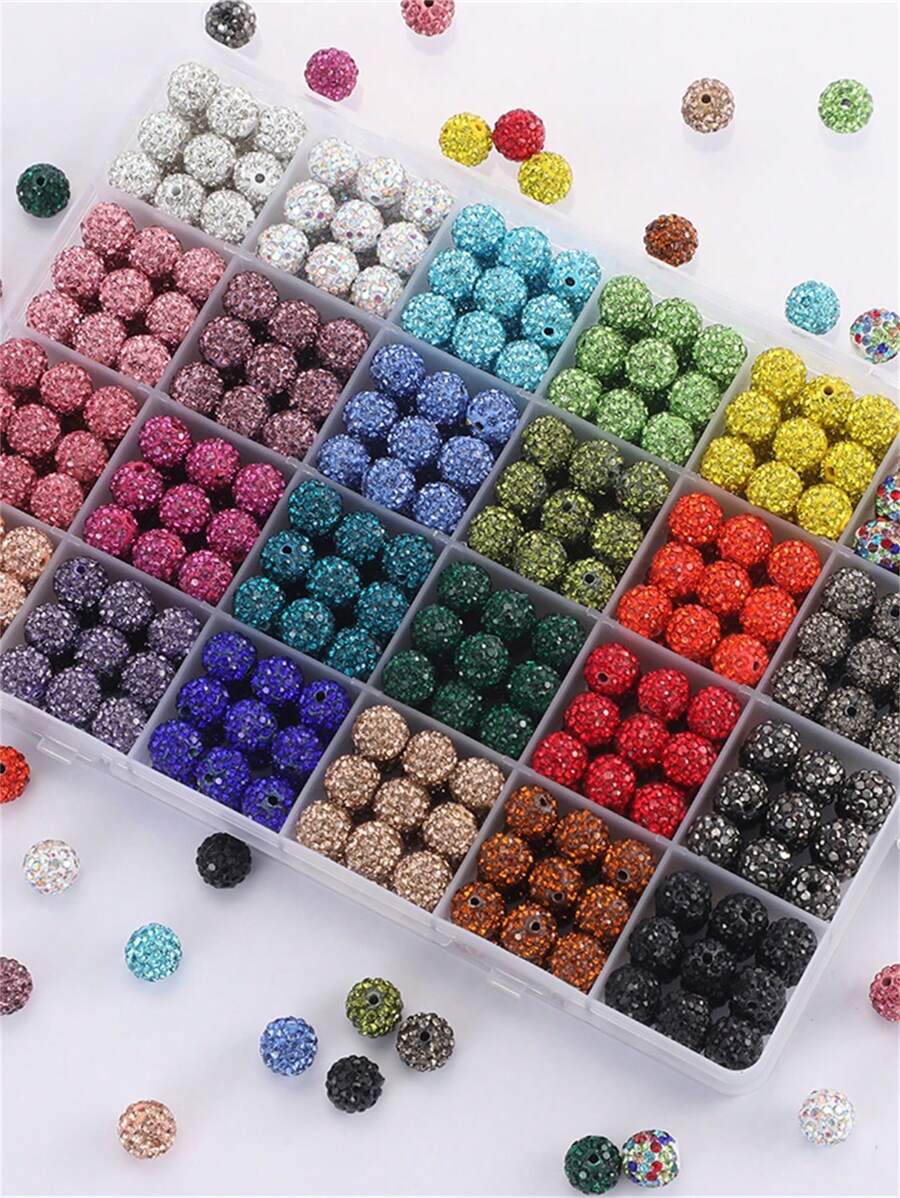 20pcs/Pack Ceramic Rhinestone Ball Handmade Bead DIY Bracelet Necklace Jewelry Accessories
