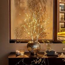 1PC 50LED Copper Wire Birch Branch Light,Available In White And Brown,Suitable For Living Room,Bedroom,Party Decoration