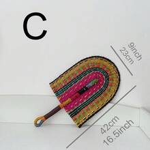 1 Peça Leque de Parede Tecido à Mão de Grama Marinha de 16,5 Polegadas, Leque Decorativo de Elemento Africano, Decoração de Parede Colorida