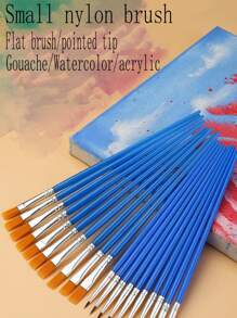 30 pièces/50 pièces/100 pièces Set de pinceaux à cheveux en nylon plats et pointus, convenant pour la peinture acrylique à l'huile professionnelle, l'aquarelle, la peinture de visage, l'art sur rocher, la manucure, l'artisanat, fournitures pour artistes et passe-temps