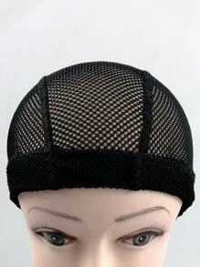 1 szt. czepek na perukę, czepek z wkładką do peruki, czepek z elastycznej siateczki z dużymi otworami, czepek z czarnej elastycznej peruki ze spandexu do wyrobu peruk, luźny regulowany pasek, lekki, oddychający, miękki, bezszwowa okrągła czepek, czepek do codziennej pielęgnacji koka, czepek do spania, czepek z siateczki o wysokiej elastyczności unisex (czepek na perukę M/L), jednolity kolor, swobodny, boho, poliester, pusty, do codziennego użytku, na wszystkie pory roku