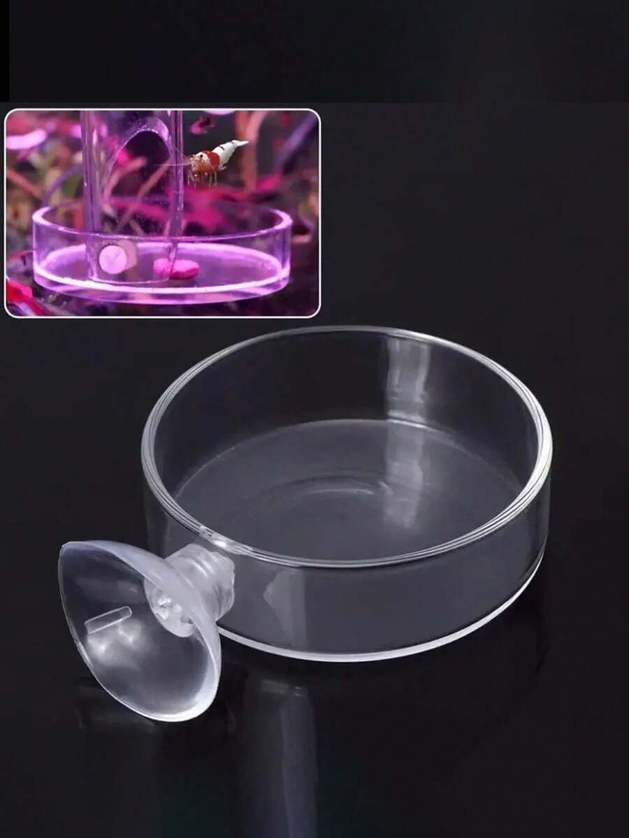 1pc Acrylic Round Feeding Ring With Suction Cup, Fish Tank Accessories, Suitable For All Types Of Fish And Shrimp - Multicolor - View 1