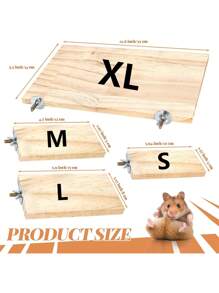 Bird Platform With Wooden Perch And Stand - Habitat Cage Rack With Stainless Steel Rings - Suitable For Parrots, Cockatiel And Small Pets Like Hamsters, Gerbils And Chinchillas, Large Bird Perch, Natural Wooden Small Animal Cage Accessory, Rectangular Stand Perch Suitable For Parrots, Cockatiel, Lovebirds, Chinchillas