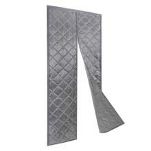 YUNRUX Cortina de puerta con aislamiento térmico magnético de 2,1 m, protección contra el frío, impermeable, color gris