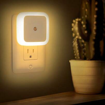 Smart 4pcs Night Lights - Plug-In With Dusk-To-Dawn Sensor - Automatically Turn On And Off For Bedroom, Bathroom, Hallway, Kitchen